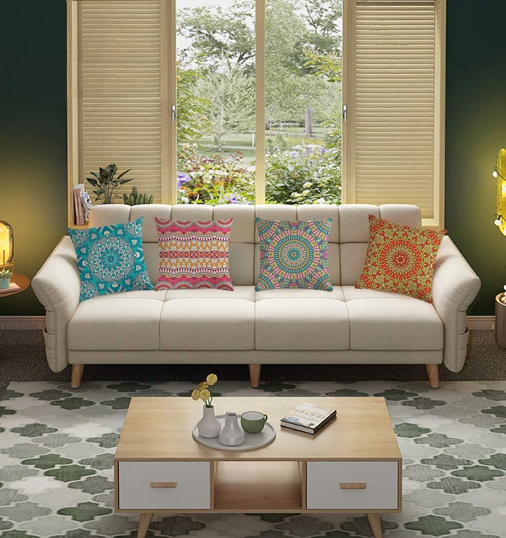 Hodeacc 6 Pcs Modern Bohemian Mandala Cushion Covers 45 x 45cm - Image 5