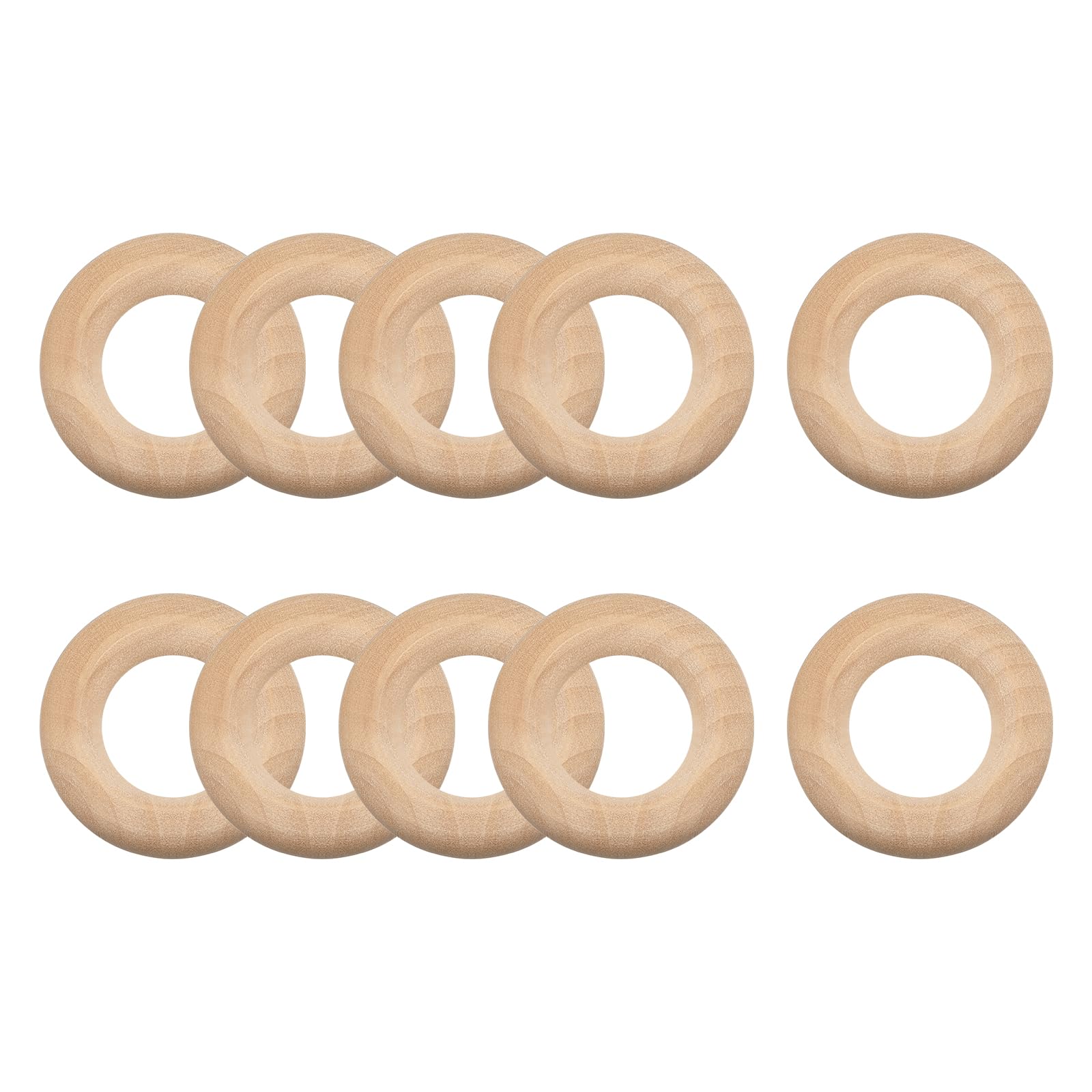 METALLIXITY Unfinished Wood Rings (20x5mm/0.79"x0.2") 60Pcs, Natural Solid Wooden Circle Hoops - for Home Decor DIY Craft Macrame