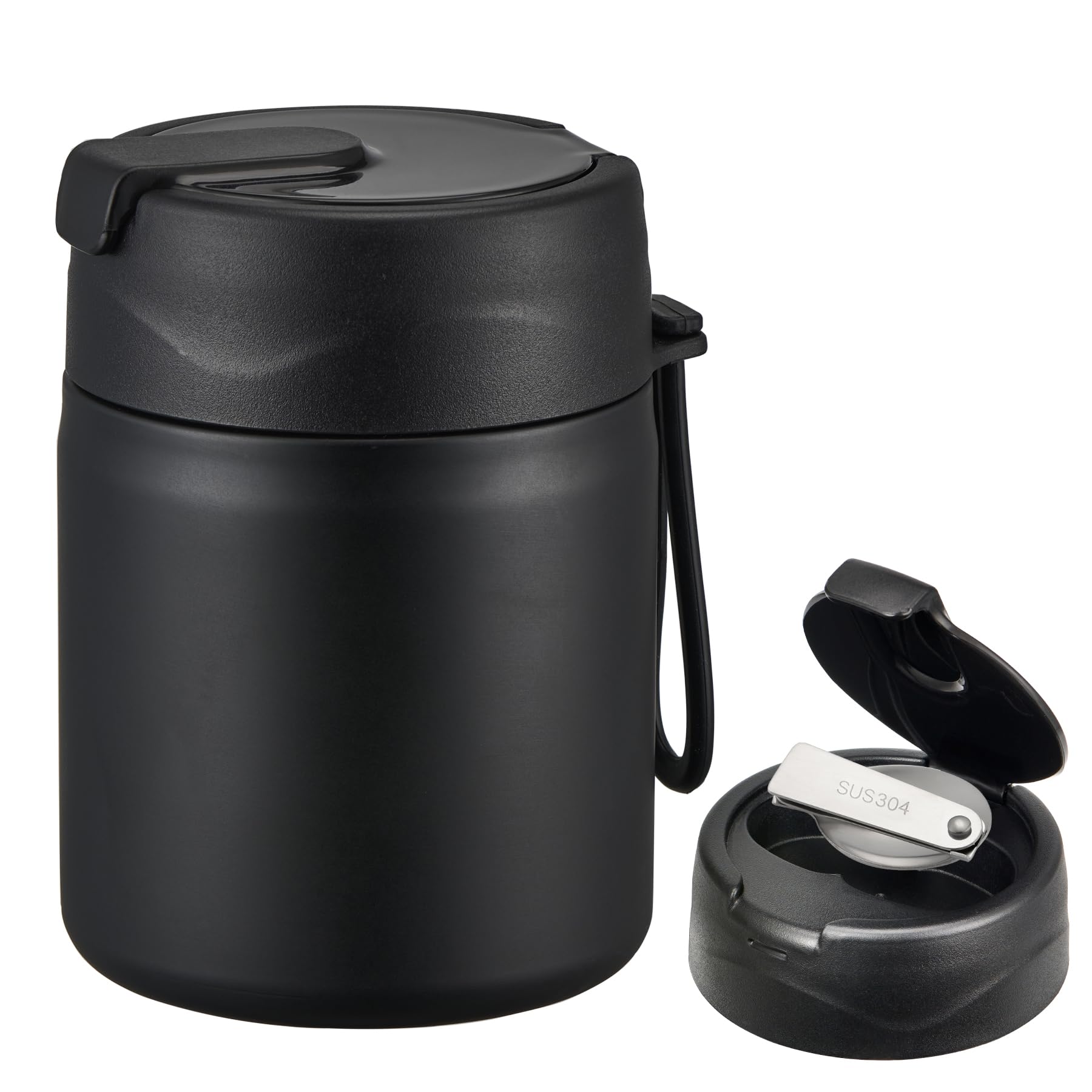Photo 1 of 17oz Soup Thermo for Hot Food Kids,Insulated Food Jar with Spoon,Thermo Hot Food Lunch Container,Wide Mouth Leakproof Stainless Steel Lunch Box for School-Black