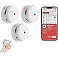 X-Sense Smart Smoke Detector Fire Alarm with Replaceable Battery, Wi-Fi Smoke Detector, Real-Time App Notifications, XS01-WX, 3-Pack