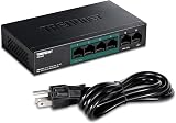 TRENDnet TPE-S50 6-Port Fast Ethernet PoE+ Switch 60W 4 PoE Ports Metal Fanless view 9