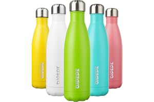 BJPKPK Insulated Water Bottles -17oz/500ml -Stainless Steel Water bottles,Sports water bottles Keep cold for 24 Hours and hot for 12 Hours,BPA Free kids water bottles for School- Green