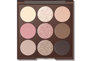 MYSTER ROSEY Neutral Eyeshadow palette, Nude eye shadow palette - Brown Matte, Metallic & Shimmer Finish - High-Pigment glitter Eyeshadow Makeup with a Long-Wearing Formula - 0.5oz (Sunset Rose)