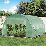 VOUNOT Polytunnel Greenhouse 4x3x2m 12m² Steel Frame Walk In view 2