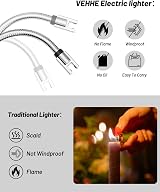 VEHHE 2 Pack Rechargeable Lighter with LED Display 360° Flexible Neck USB view 5