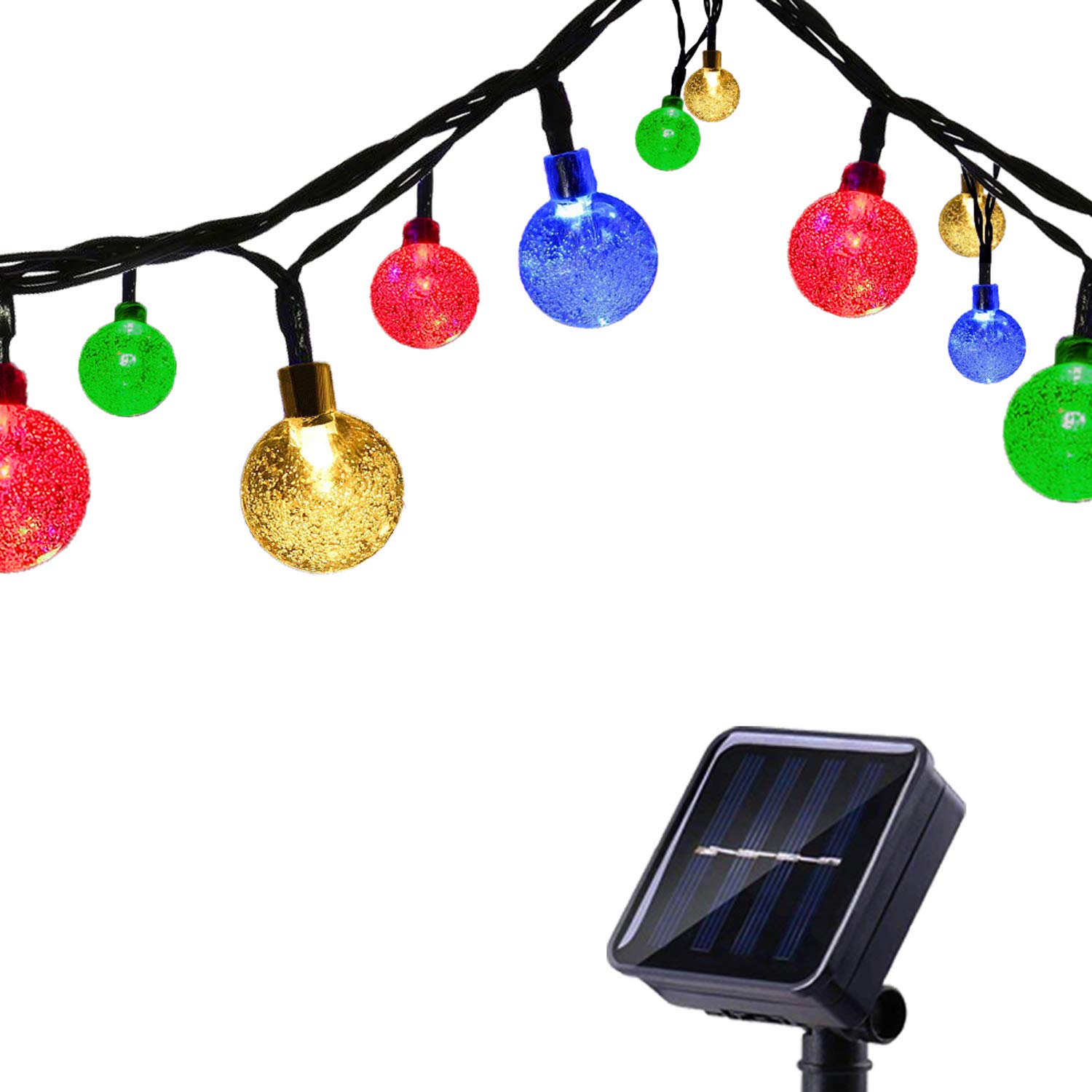 Tuokay, Solar Garden Lights, Outdoor Fairy Lights with Ball, Waterproof 6m 30 LED 8 Twinkling Modes, Decorative Lighting String Lights for Home Gazebo Patio Lawn Ornament (Colors)