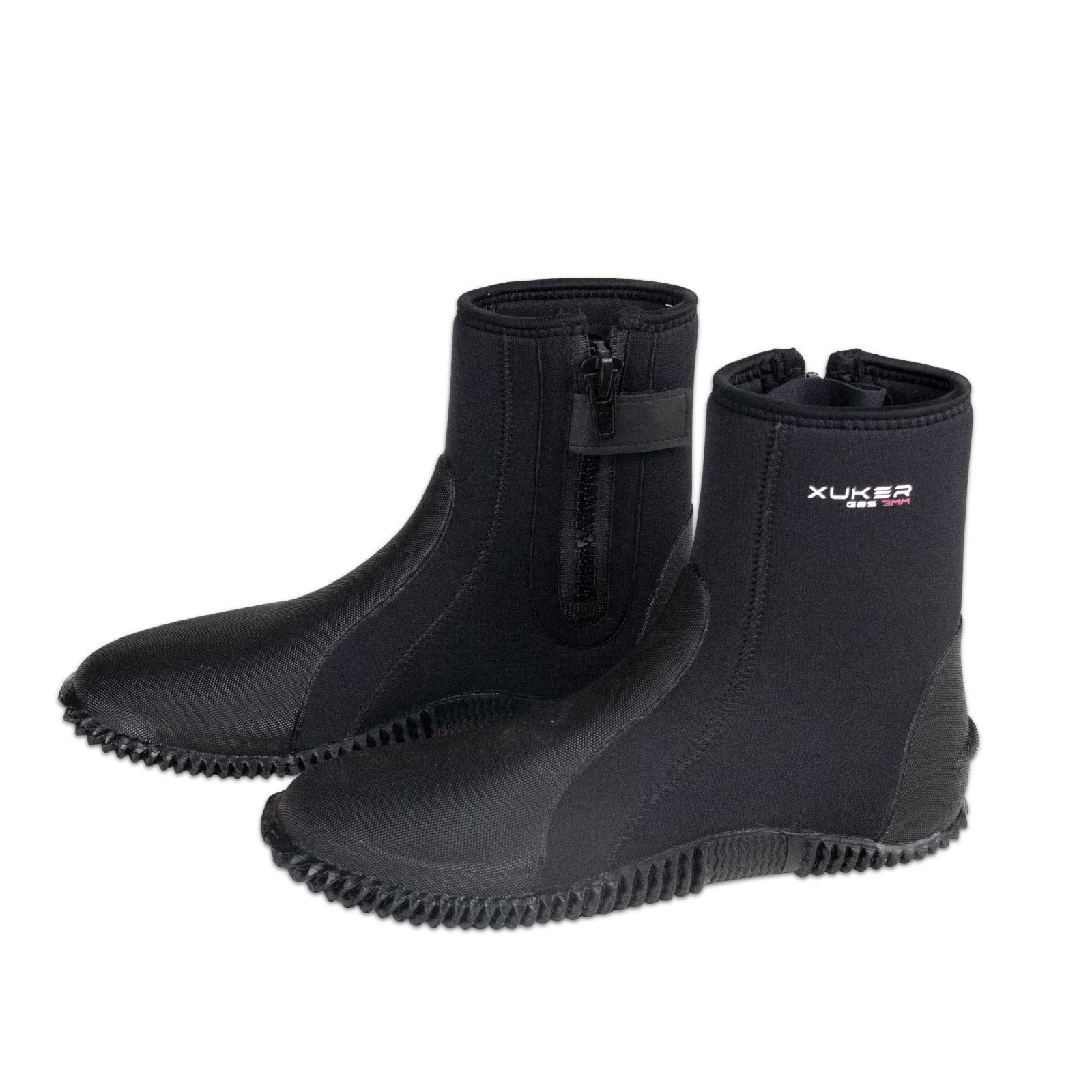 Photo 1 of XUKER Premium Neoprene Diving Boots, 3mm & 5mm Water Shoes GBS Wetsuit Booties Side Zipper with Anti-Slip Rubber Sole