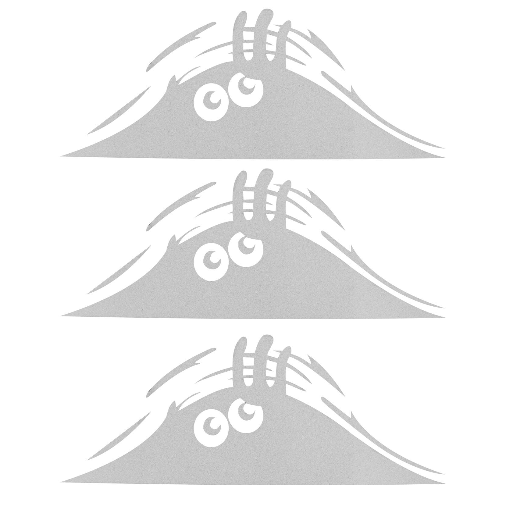 HALJIA 3PCS 3D Funny Peeking Monster Cartoo Auto Car Walls Windows Fashion Sticker Badge Emblem Graphic Vinyl Car Decals Reflective Waterproof Car Stickers Styling Accessories for Laptop Motorcycle