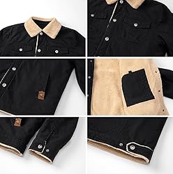 MANSDOUR Men's Winter Jacket Warm Sherpa Lined