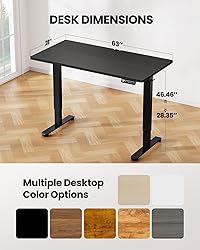 ErGear Height Adjustable Electric Standing Desk, 63