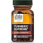Gaia Herbs Turmeric Supreme Extra Strength - Supports Occasional Discomfort from Normal Wear & Tear* - with Turmeric Curcumin & Black Pepper - 30 Vegan Liquid Phyto-Capsules (Up to 30-Day Supply)
