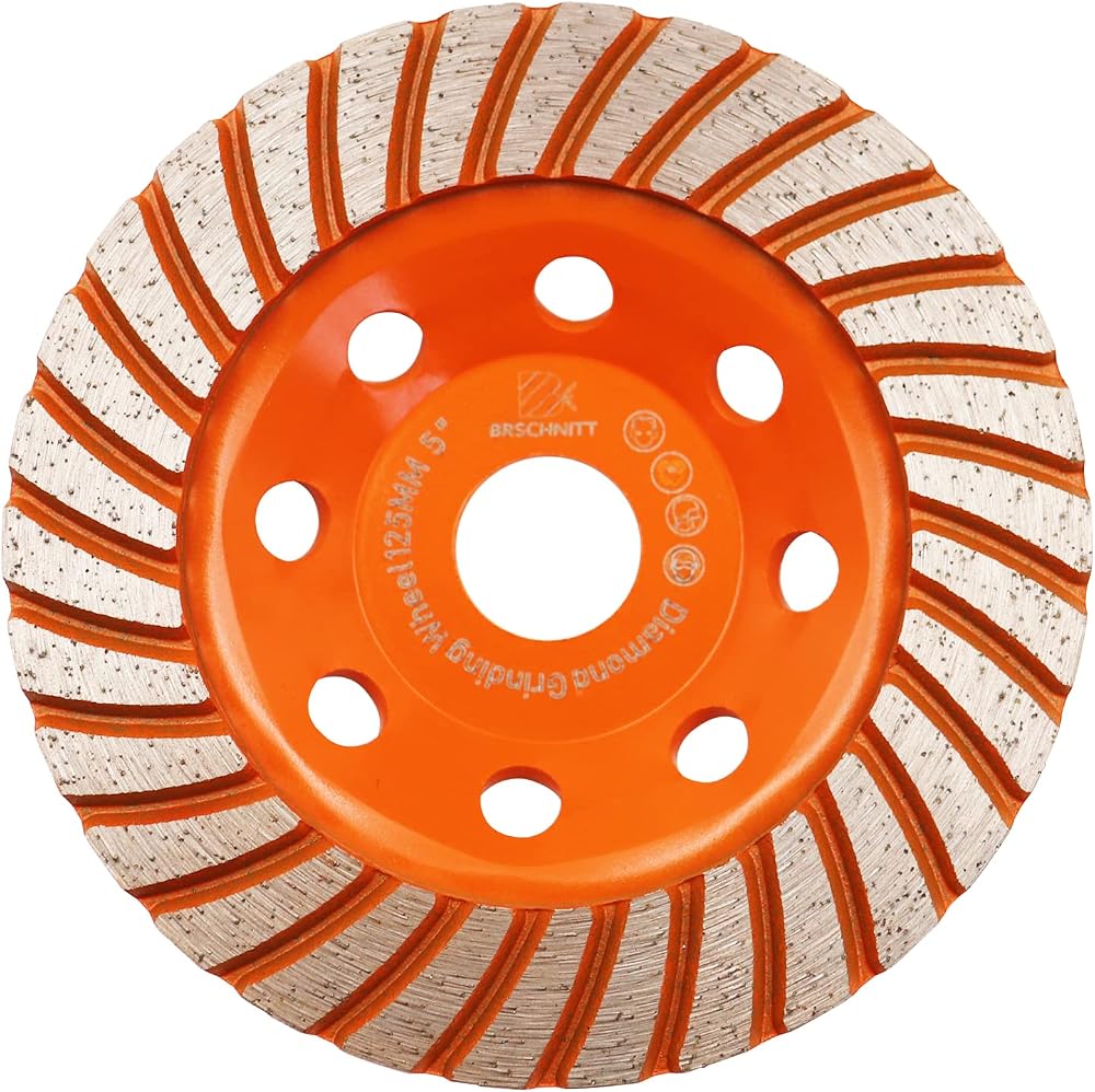 BRSCHNITT 125mm Diamond Turbo Grinding Cup Wheel for Concrete Stone Marble