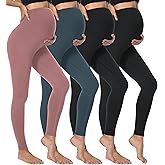 Dalavch 4 Pack Women's Maternity Leggings Over The Belly High Waisted Yoga Workout Pregnancy Pants Activewear for Women