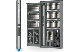 ANTRANGO Mini Electric Screwdriver Set, 3.7V Cordless Screwdriver Set USB-C,71 S2 Preicison Bits,2 Torque Settings,Led, Magnetic Power Screwdriver Repair Tool Kit for PC RC Elect