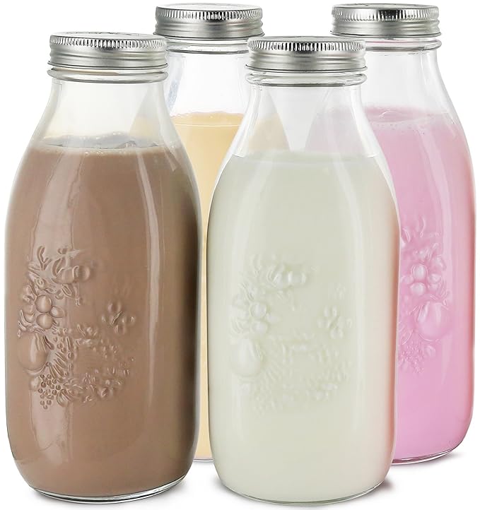 Botellas de vidrio leche Botellas de vidrio personalizadas