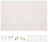 OWLKELA Linen Bulletin Board 90x60 cm White Frame Cork Board Vision Board