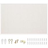 OWLKELA Linen Cork Bulletin Board, 24"x 36", White Frame | Corkboard, Vision Board, Ideal for School, Home and Office