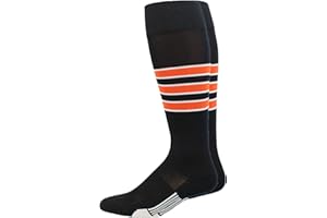 MadSportsStuff Dugout Striped Baseball Socks Softball Youth and Adult for Boys Girls Men Women Over the Calf Length