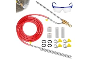Pressure Washer Sandblasting Kit, 5000 PSI Wet Abrasive Sandblaster Attachment with Replacement Nozzle Tips & Safety Glasses,