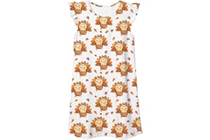 uideazone Girls Nightgowns Flutter Sleeve Pajamas Dress 3D Printed Princess Nightdress Size 5-12