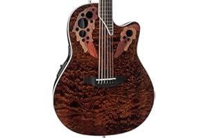 Ovation Celebrity Elite Plus Quilted Maple Top Acoustic-Electric Guitar, Tiger Eye