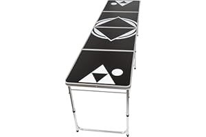 8' Beer Pong Table - Lightweight & Portable with Carrying Handles by Red Cup Pong (Black)