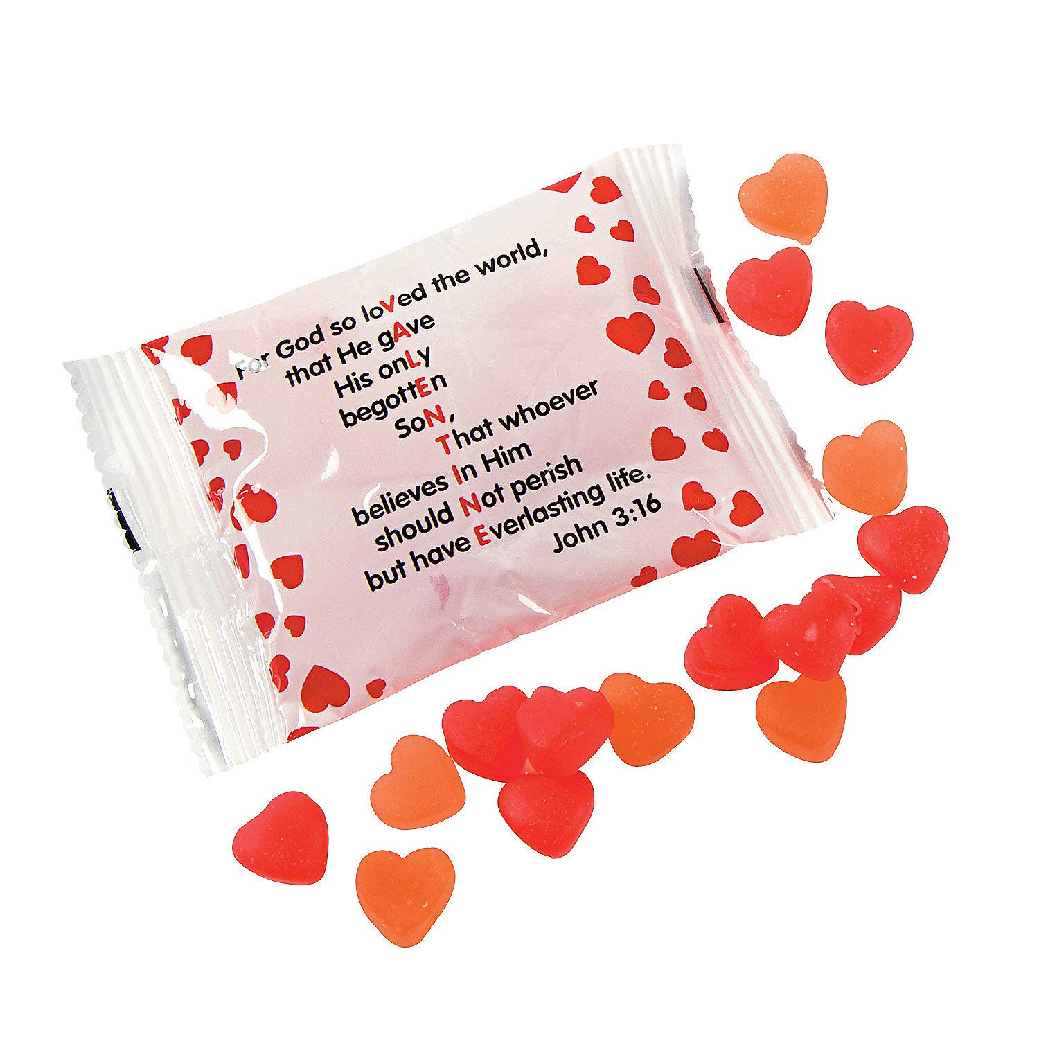 Valentine Gummy Hearts, 18 packs, Individually Wrapped, Valentine's Day Candy, Also great for Weddings