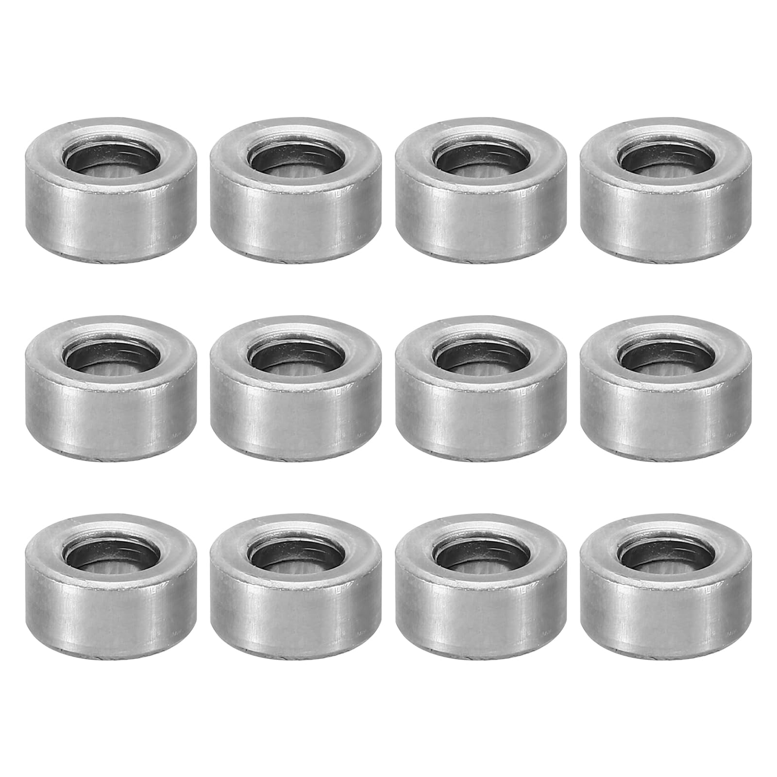PATIKIL M6 Steel Spacers, 24 Pcs Metal Spacers Steel 6mm ID x 12mm OD x 6mm L Carbon Steel Spacer Screw Standoff Round for 1/4in or M6 Screw Bolts