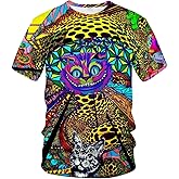 Hisayhe Mens 3D Novelty Graphic Trippy T-Shirt Psychedelic Cat Funny Tees