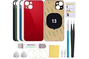 UooFide Rear Back Screen Cover Glass Replacement Compatible with iPhone 13 6.1-Inches All Carriers (Red)