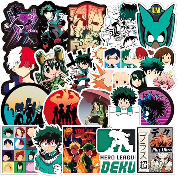 amazoncom my hero academia stickers pack 100 pcs vinyl decal colorful