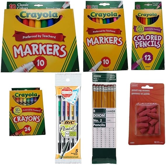 Back to School Basics (7 Items) Crayola fine and broad