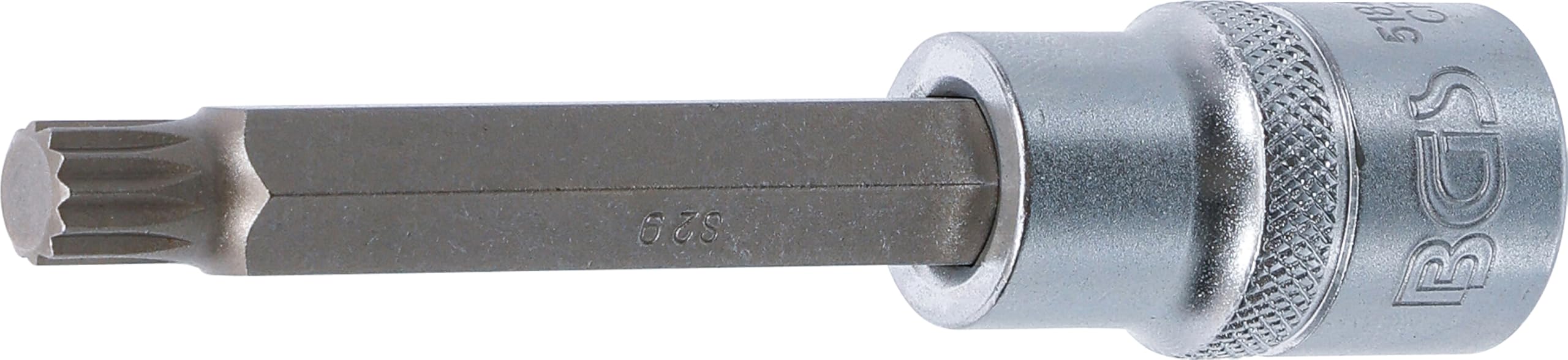 BGS 5184-M9 | Bit Socket | length 100 mm | 12.5 mm (1/2") Drive | Spline (for XZN) | M9 — image 1