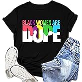 NEWKA African Proud Shirts for Women Black History T-Shirt African-American Tee Tops