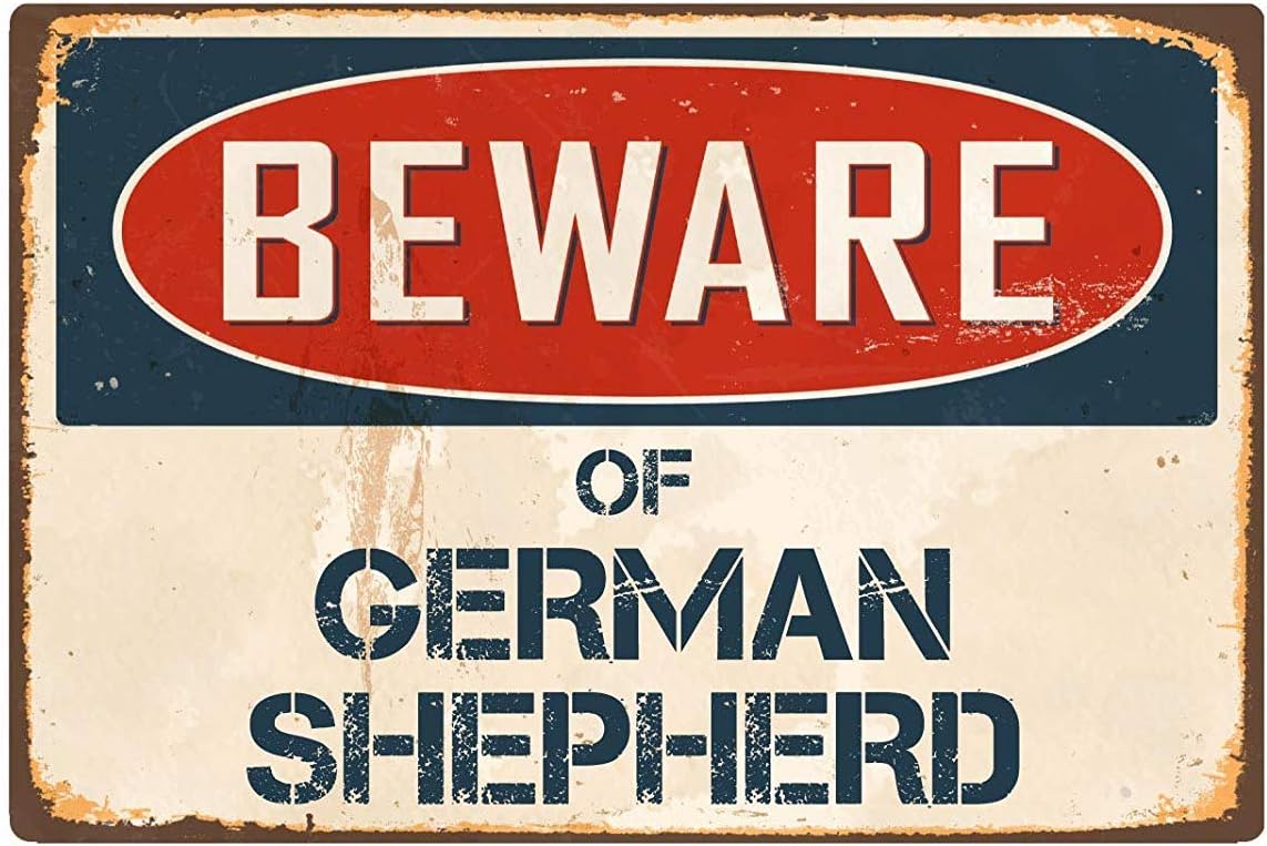 Order Now With Big Discount Free Delivery Metal Sign Great Aluminum Tin Sign 12x16 Inches New Tin Sign Beware Of German Shepherd Vintage Aluminum Retro Metal Sign For Outdoor Indoor