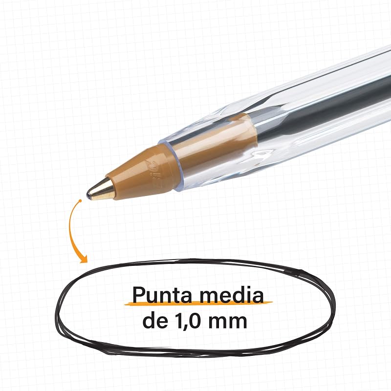 Canetas bic cristal, originais, ideais para material escolar, azul, ponta média (1,0 mm), material de escritório e papelaria, caixa com 50 canetas