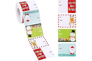 500pcs Christmas Name Tags Decorations, Christmas Labels Gift Tag Stickers Self Adhesive Stickers Labels Santa Snowman Christ