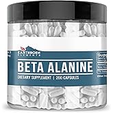 Earthborn Elements Beta-Alanine 200 Capsules, Pure & Undiluted, No Additives