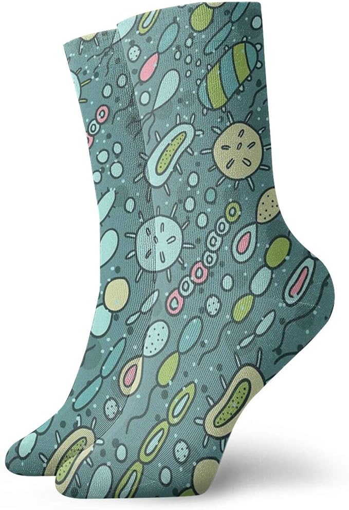 Microbes Pattern. Bacteria Design For Biology Lovers. Socks Classic