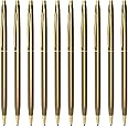 Cambond Ballpoint Pens Fancy Pens - Black Ink Bulk Pens 1.0 mm Medium Point Retractable Metal Pen Comfortable Writing for Men Women Police Uniform Office Business, 10 Pack (Champagne Gold)