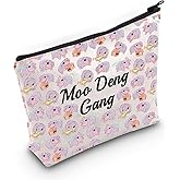 JXGZSO Funny Hippo Cosmetic Bag Moo Deng Gang Makeup Bag Moo Deng Lover Gift Cute Hippo Gift