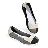 ATHMILE Women’s Flat Shoes Knit Dress Black Flats