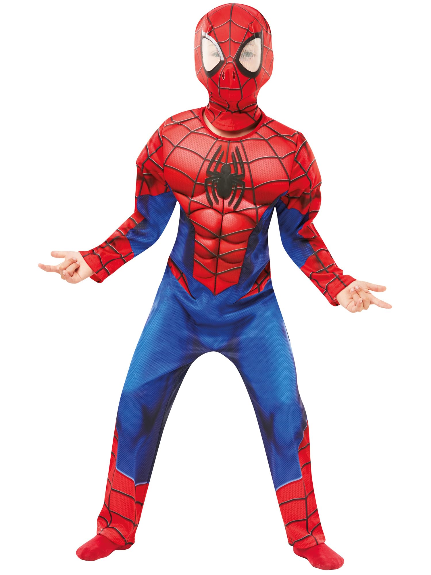 Rubies Official Marvel Spider-Man, Deluxe Child Costume - Large Age 7-8, Height 128 cm, Red Halloween