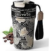 Joiyota Ceramic Lined Insulated Coffee Tumbler 20oz with 3D Print Design, Double Wall Vacuum Insulated Travel Mug with Lid and Straw, Leak Proof Tumbler for Hot/Iced Coffee, Tea, Gift for Women,Flower