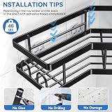 PKBD Corner Shower Caddy 3 Pack No Drilling Rustproof Stainless Steel Black view 7