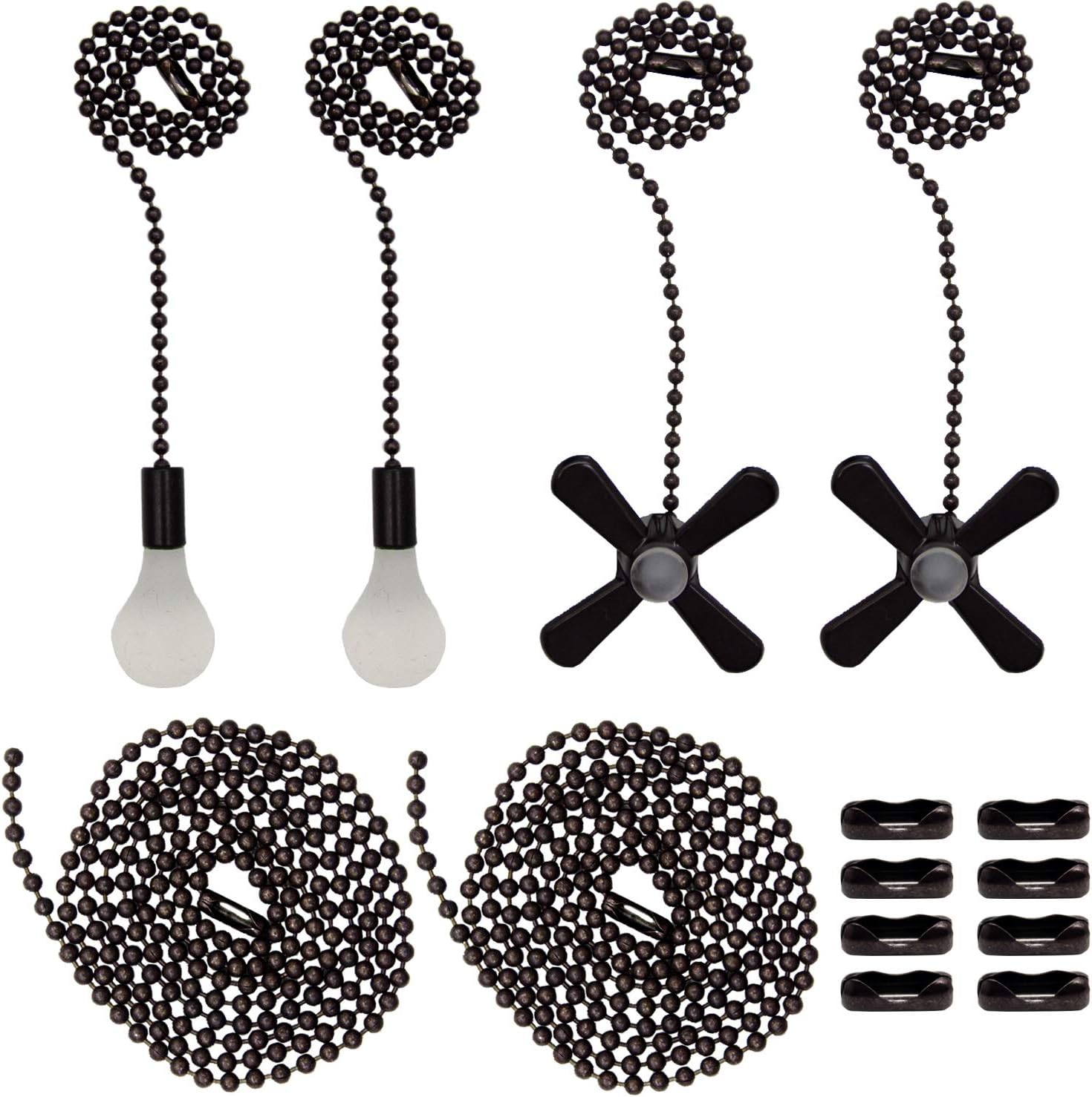 Iceyyyy Ceiling Fan Pull Chain Set Including 4Pcs Beaded Ball Fan Pull Chain Pendant, Extra 8Pcs Beaded and Pull Loop Connectors, 2Pcs 35.4 inches Fan Pull Chain Extension …: Kitchen & Dining