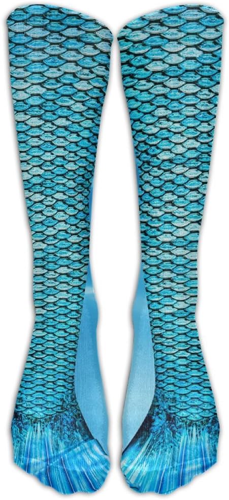 DaSOC Mermaid Tail Unisex Novelty Long Socks Athletic Tube Stockings Size 6-10