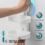 TAILI Suction Soap Dish Shower Holder 3 kg Double Layer Wall Mount view 3