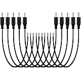 SIM&NAT Male DC 2.1mm x 5.5mm Wire Power Pigtails Adapter Barrel Plug Socket Cables for CCTV Security Camera, DVR, Car Rearview Monitor System Video, LED Strip Light, Surveillance (20 inch / 50 cm)