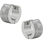 Forbidden Body Jewelry Stainless Steel Spiral Cut Grooves Thick Huggie Hoop Earrings for Men